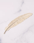 Feather-Shaped Silver Bookmark