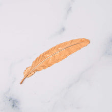 Load image into Gallery viewer, Feather-Shaped Rose Gold Bookmark
