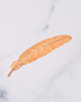 Feather-Shaped Rose Gold Bookmark