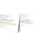 Maid of Honor & Bridesmaid Gold Greeting Cards