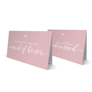 Maid of Honor & Bridesmaid Pink Greeting Cards