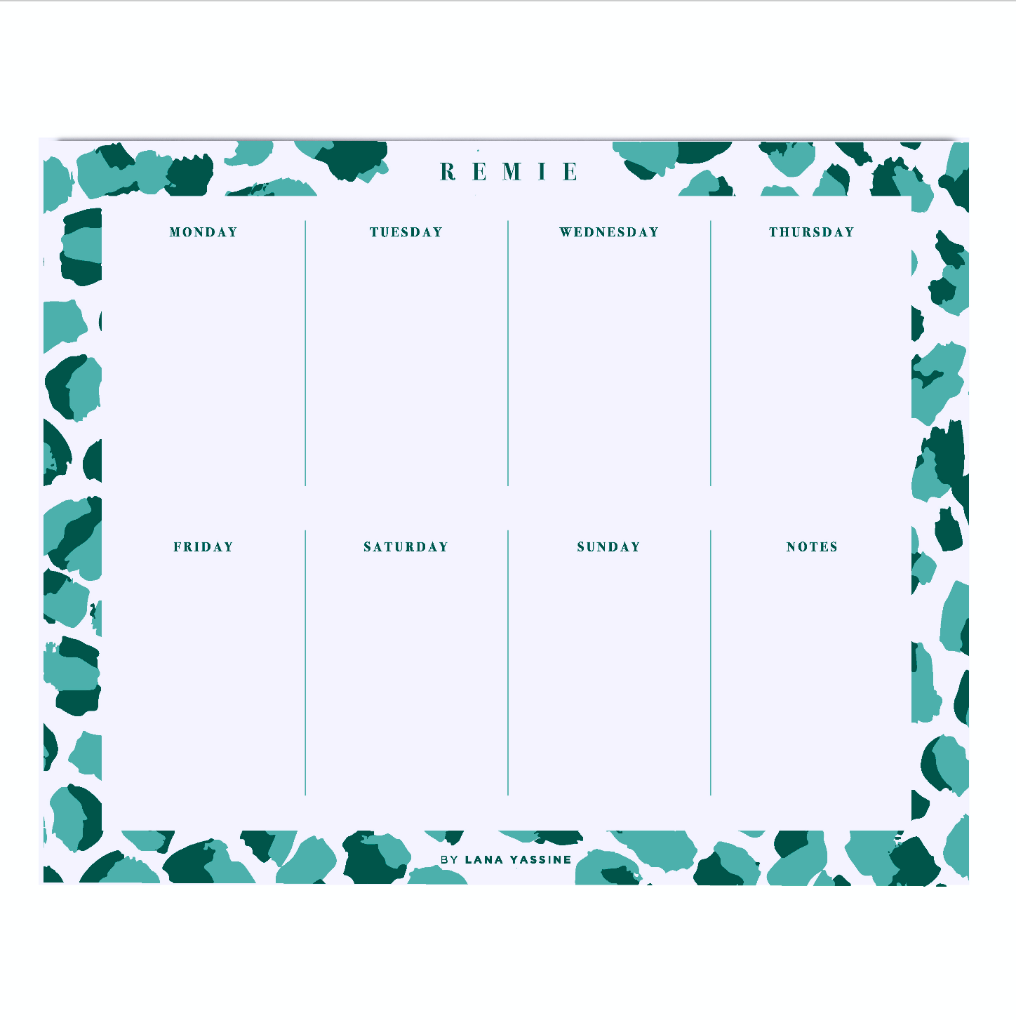 Leopard Texture Weekly Desk Planner - By Lana Yassine