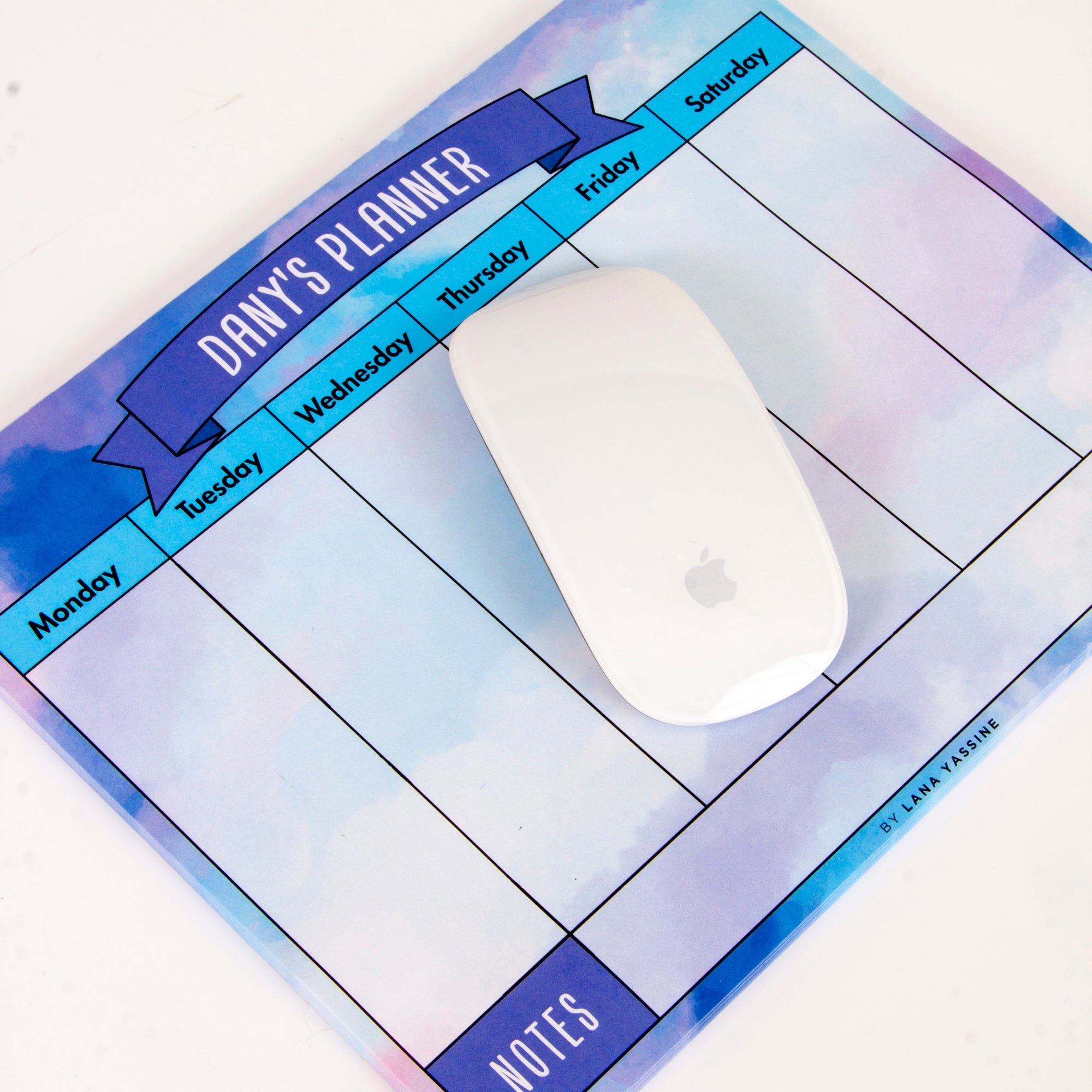 Purple Sky Weekly Desk Planner - By Lana Yassine