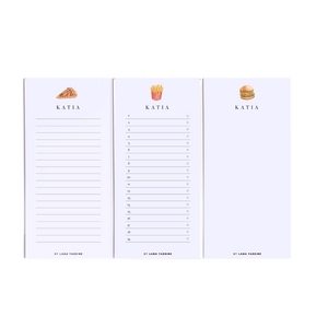Personalized Junk Food Note Pad - By Lana Yassine