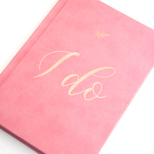 "I Do" Leather Wedding Planner with Rose Gold Foil