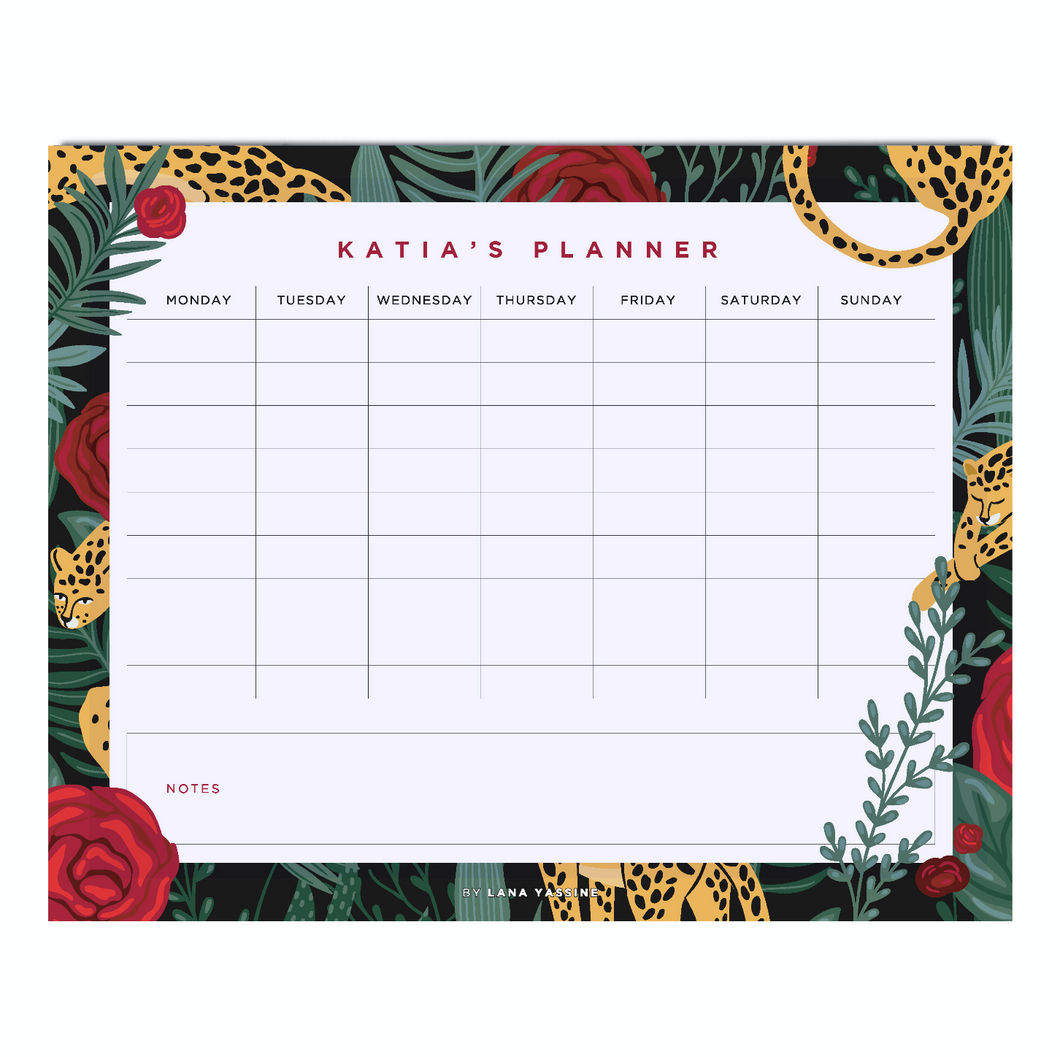 Leopard Weekly Desk Planner - By Lana Yassine