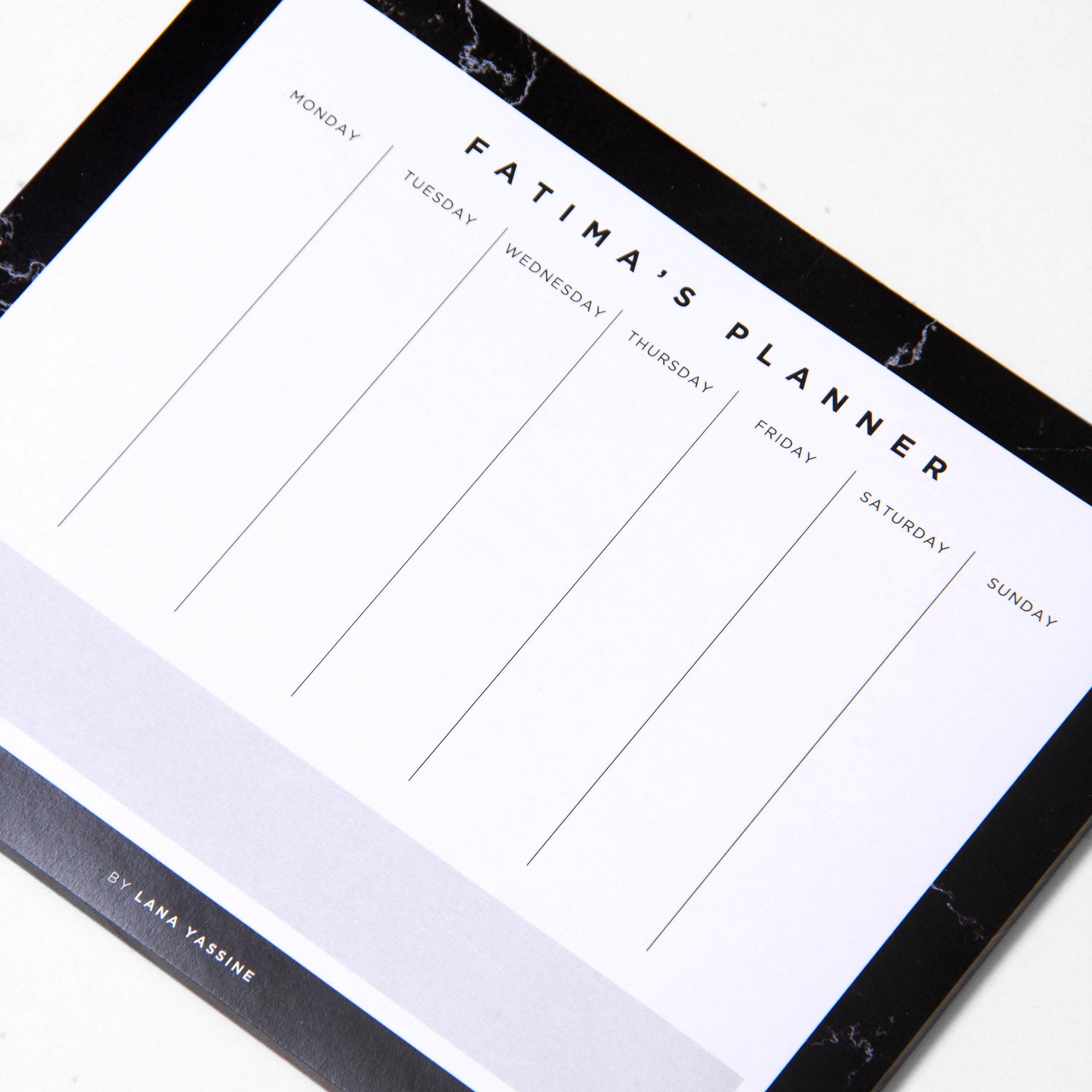 Black Marble Weekly Desk Planner - By Lana Yassine