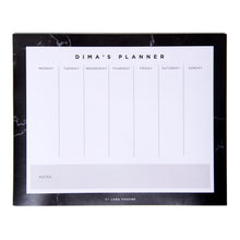 Load image into Gallery viewer, Black Marble Weekly Desk Planner - By Lana Yassine

