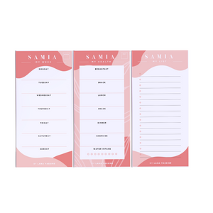 Personalized Pink Planner & Note Pad - By Lana Yassine