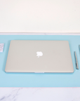 Pink & Blue Leather Desk Pad