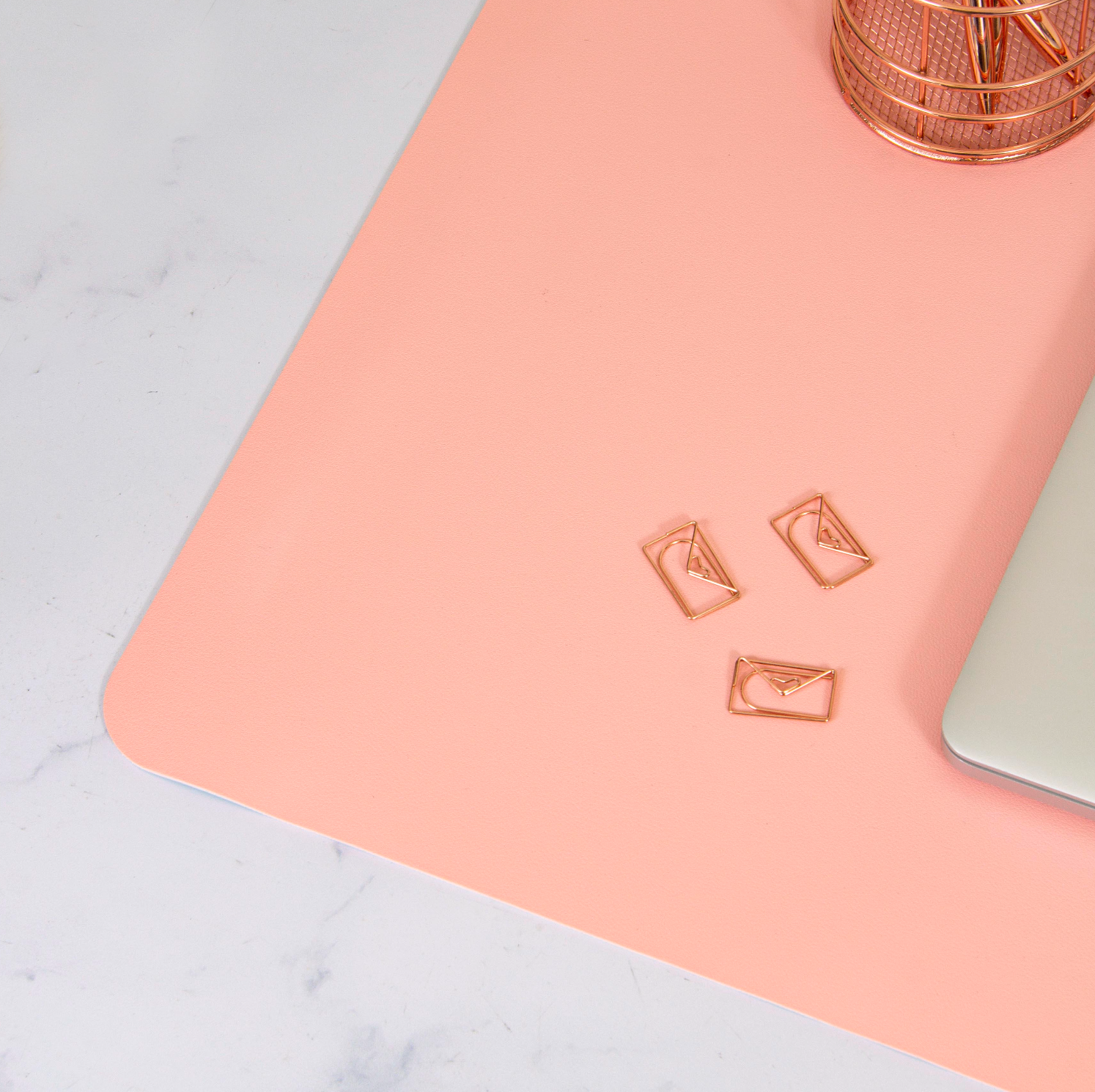 Pink &amp; Blue Leather Desk Pad