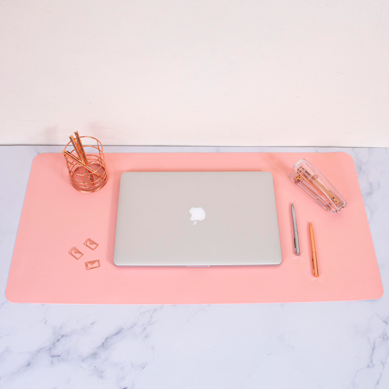 Pink &amp; Blue Leather Desk Pad