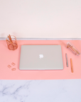 Pink & Blue Leather Desk Pad