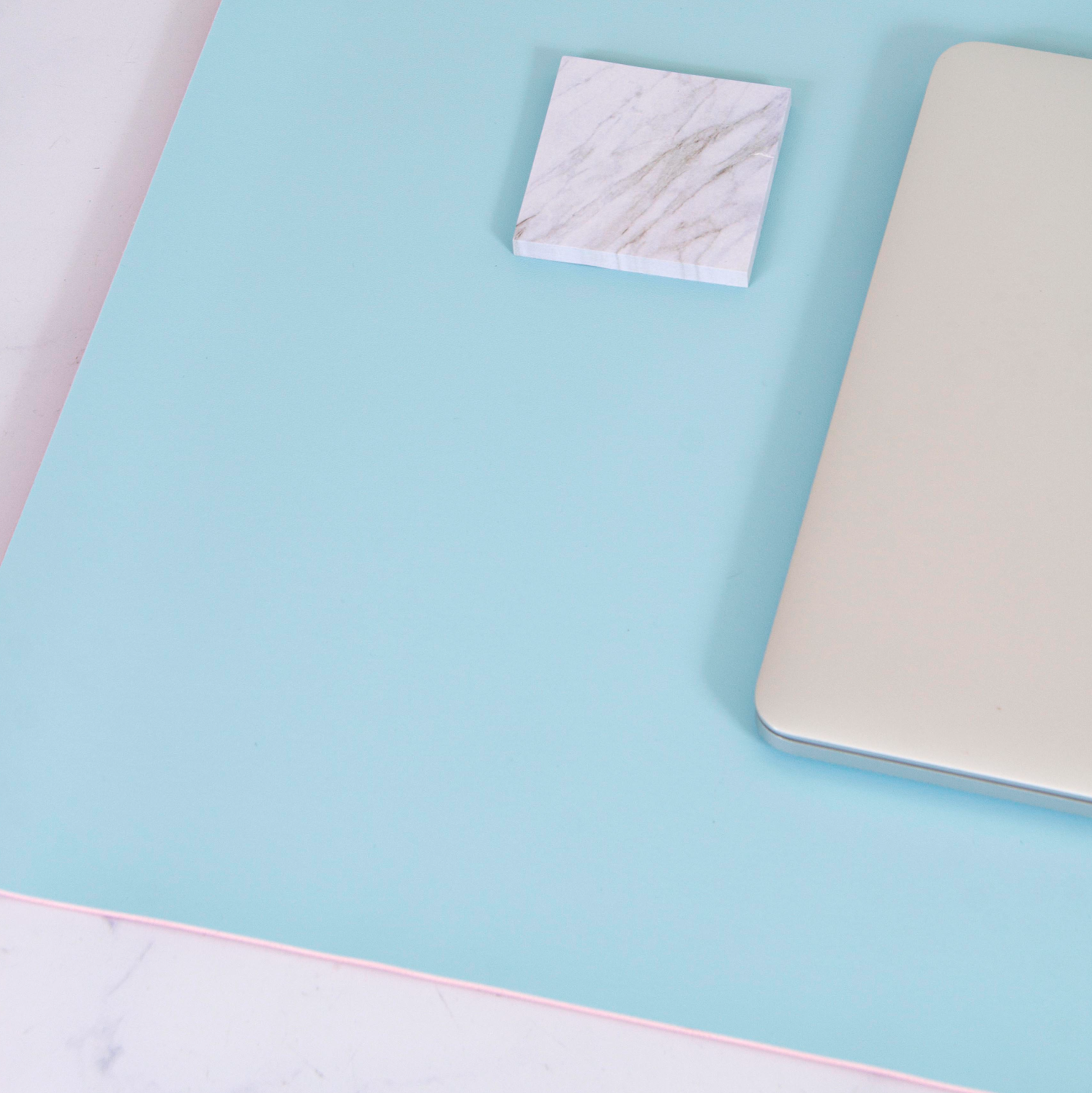 Pink &amp; Blue Leather Desk Pad