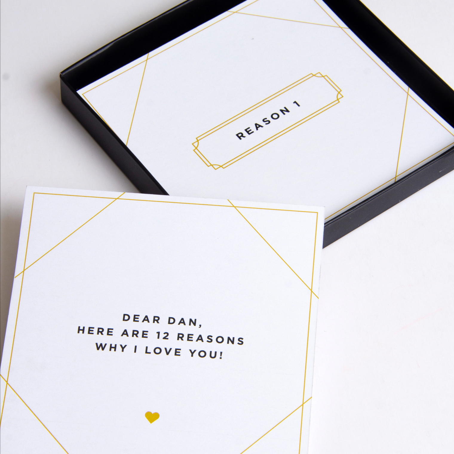 Black & Gold Reasons Why I Love You Box - By Lana Yassine