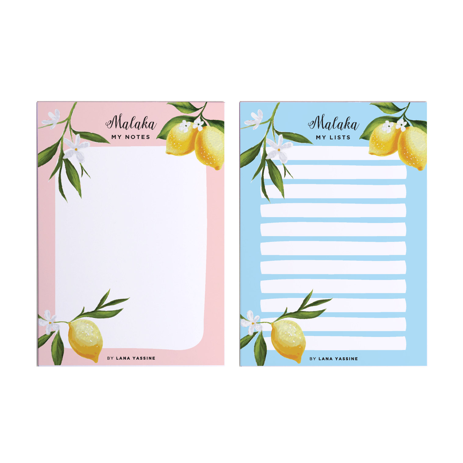 Personalized Lemon Note Pad - By Lana Yassine