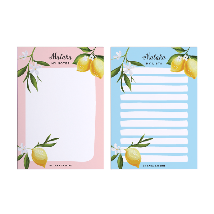 Personalized Lemon Note Pad - By Lana Yassine