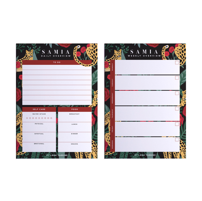 Personalized Leopard Daily & Weekly Note Pad Planner - By Lana Yassine
