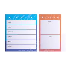 Load image into Gallery viewer, Personalized MultiColor Weekly Planner &amp; Note Pad - By Lana Yassine
