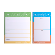 Load image into Gallery viewer, Personalized MultiColor Weekly Planner &amp; Note Pad - By Lana Yassine
