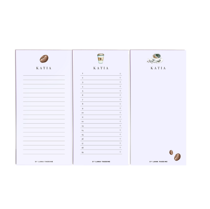 Personalized Coffee Note Pad - By Lana Yassine
