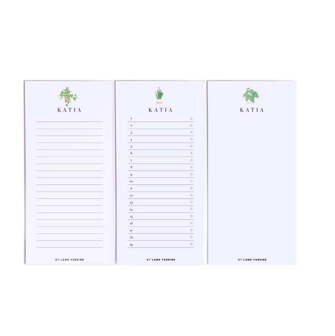 Personalized Plant Note Pad - By Lana Yassine