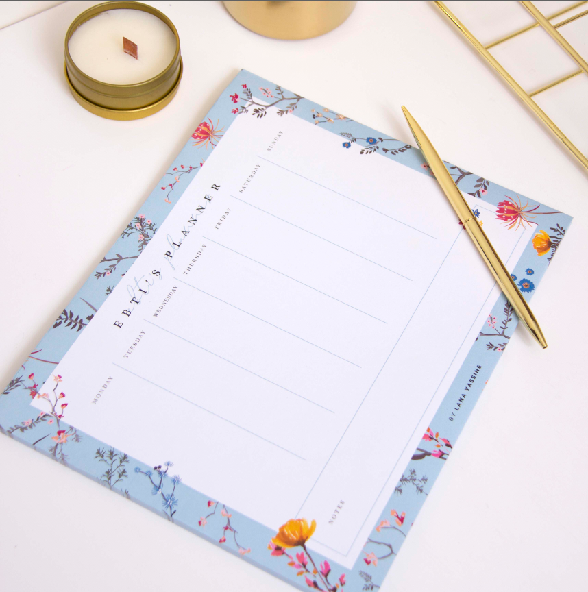 Flowers Weekly Desk Planner - By Lana Yassine