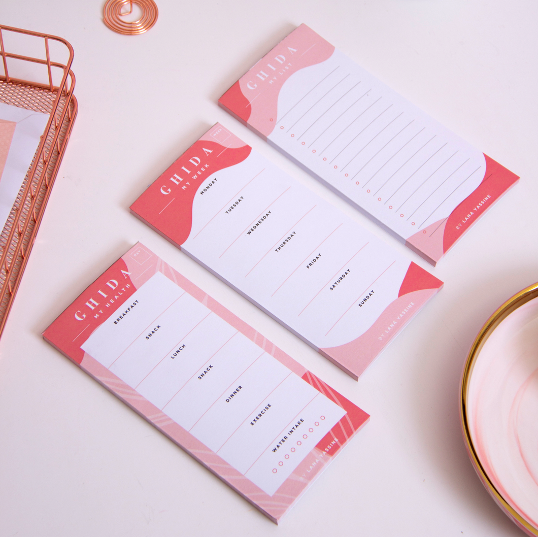 Personalized Pink Planner & Note Pad - By Lana Yassine