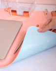 Pink & Blue Leather Desk Pad