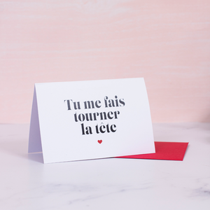 "Tourner La Tête" Mini Greeting Card