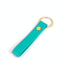 Load image into Gallery viewer, Turquoise Leather Keychain
