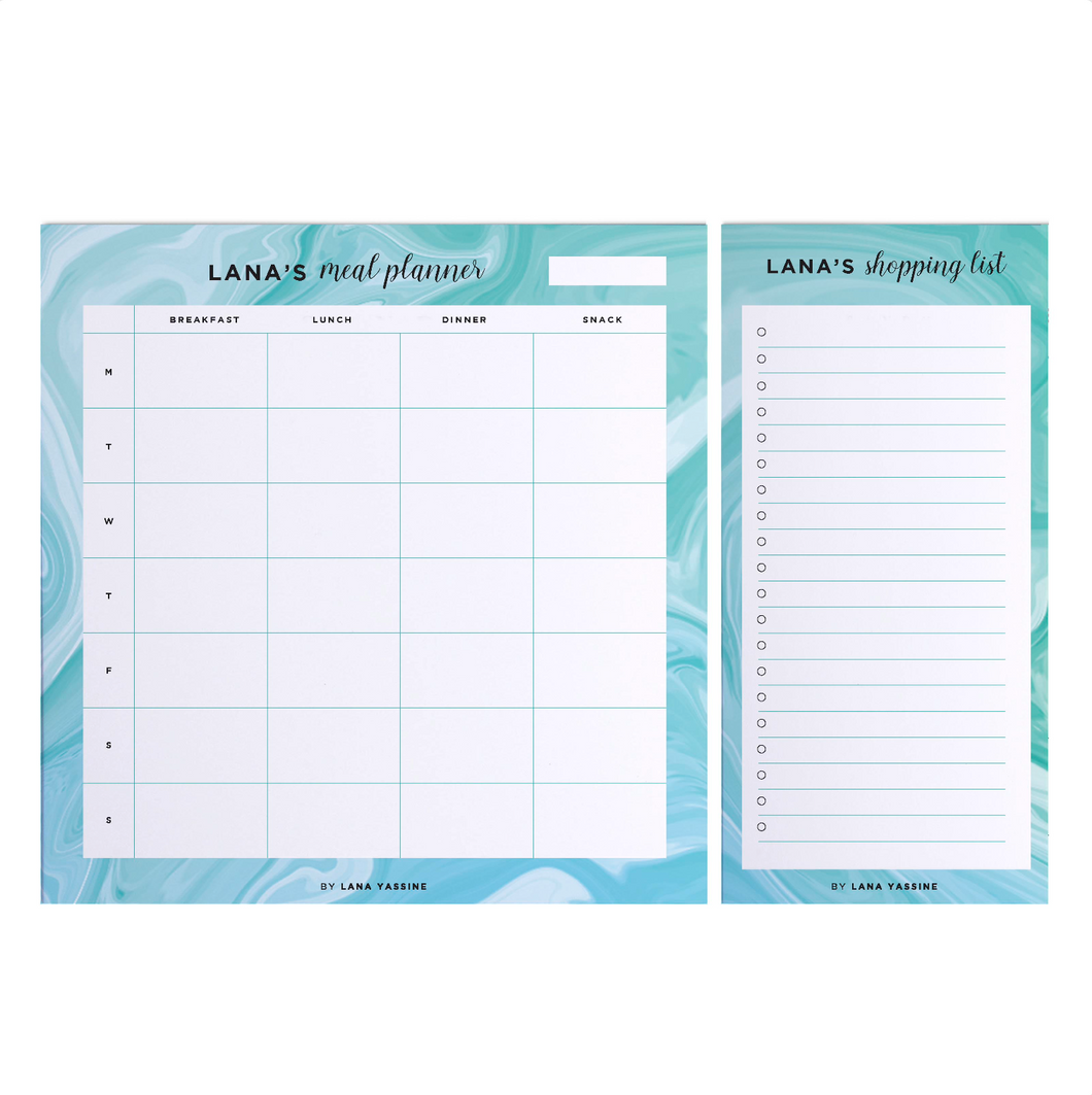 Turquoise Marble Meal Desk Planner