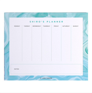 Turquoise Marble Weekly Desk Planner