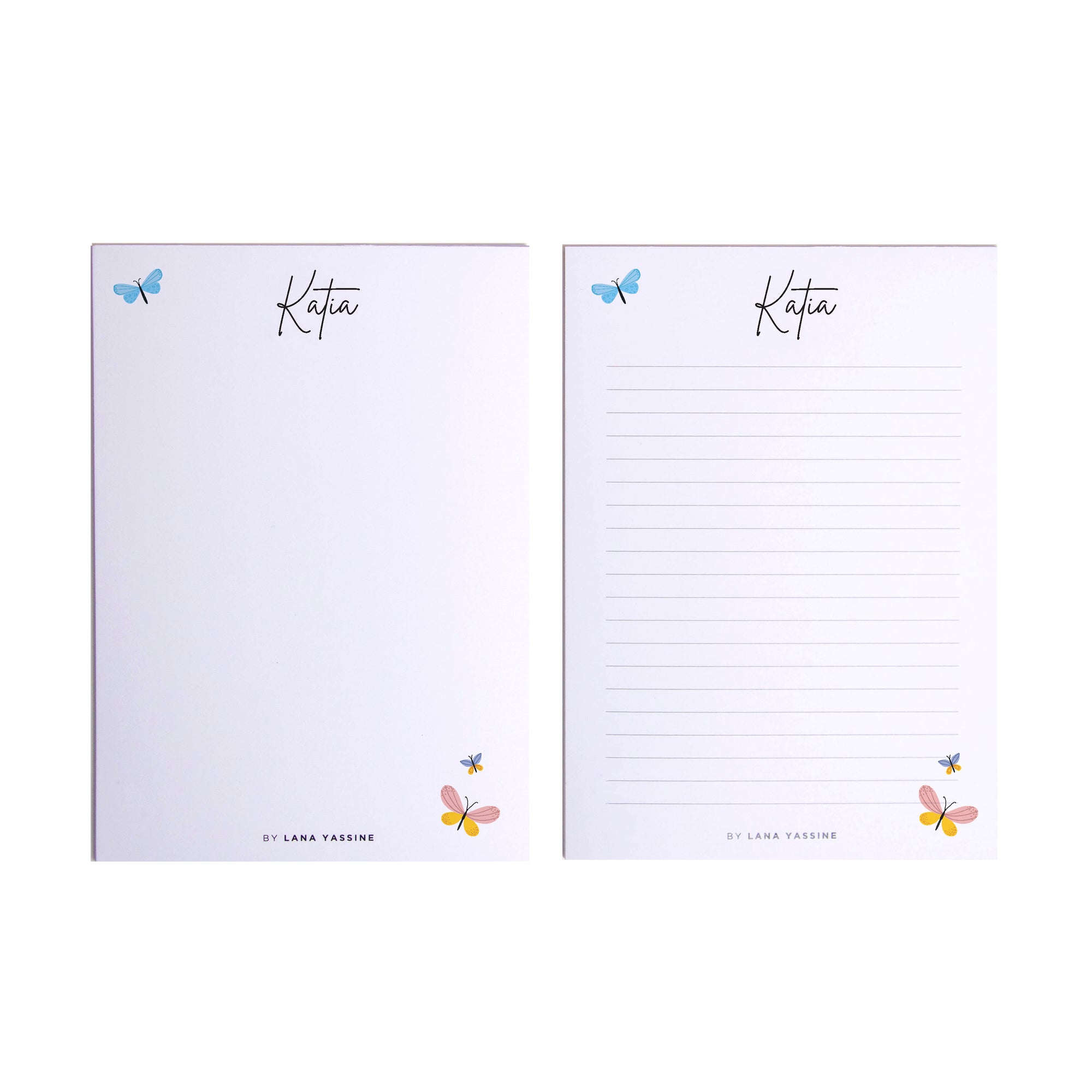 Personalized Butterfly Note Pad - By Lana Yassine