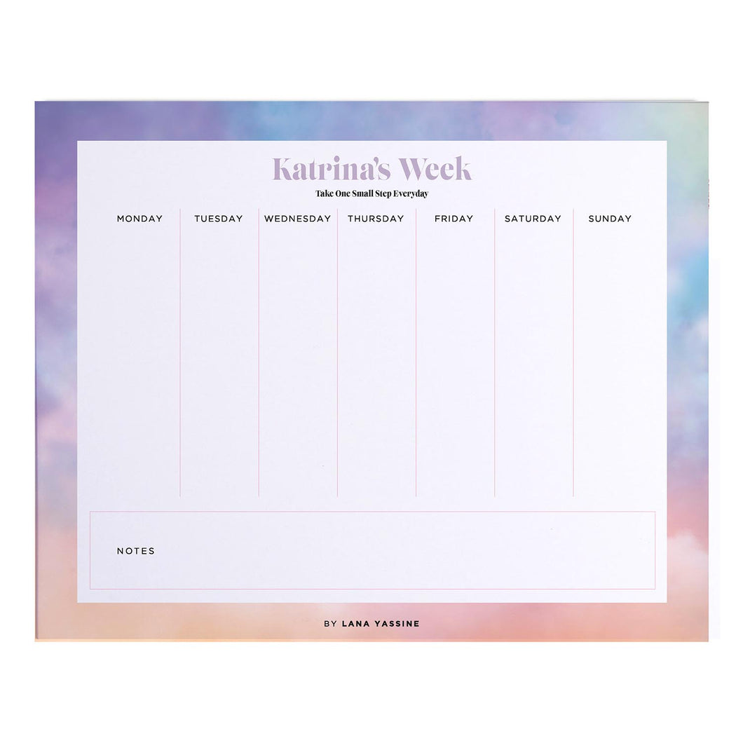 Pastel Clouds Weekly Desk Planner