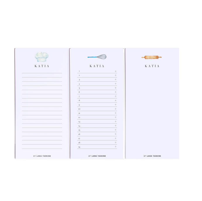 Personalized Cooking & Baking Note Pad - By Lana Yassine