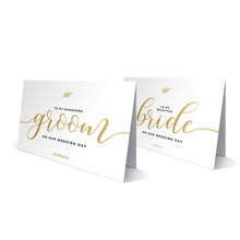 Load image into Gallery viewer, Bride &amp; Groom Gold Greeting Cards
