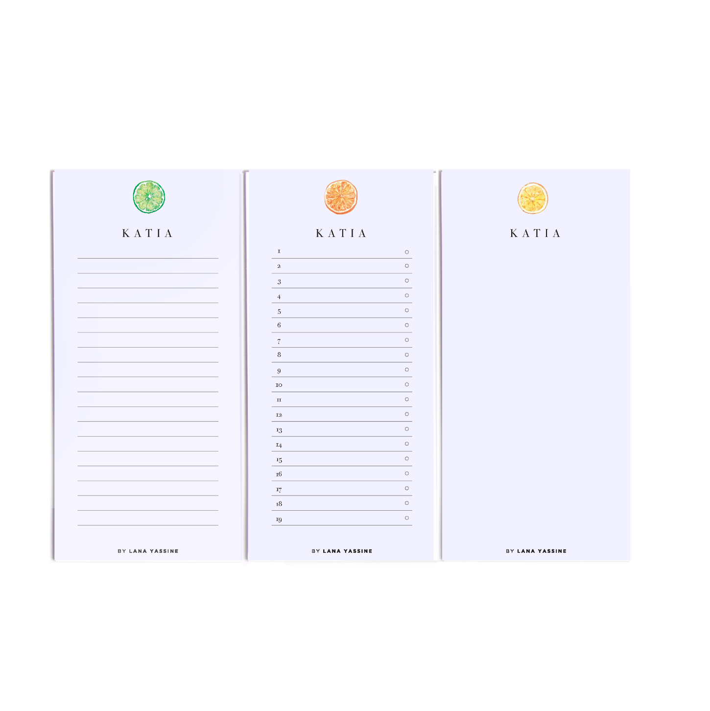 Personalized Lemon Note Pad - By Lana Yassine