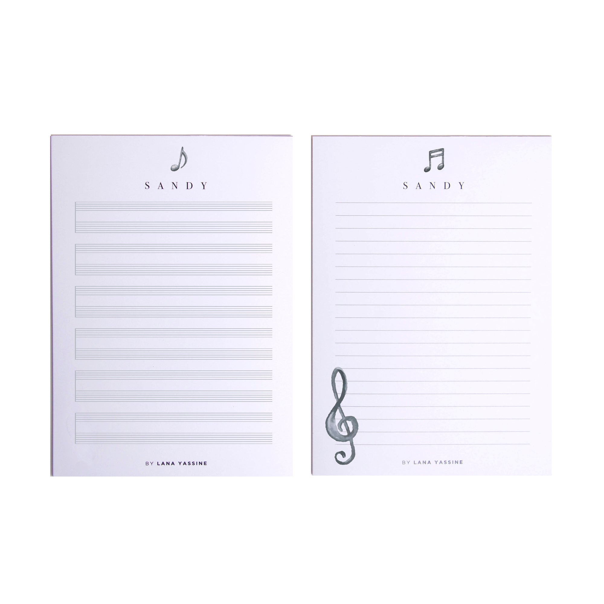 Personalized Music Sheet &amp; Note Pad - By Lana Yassine