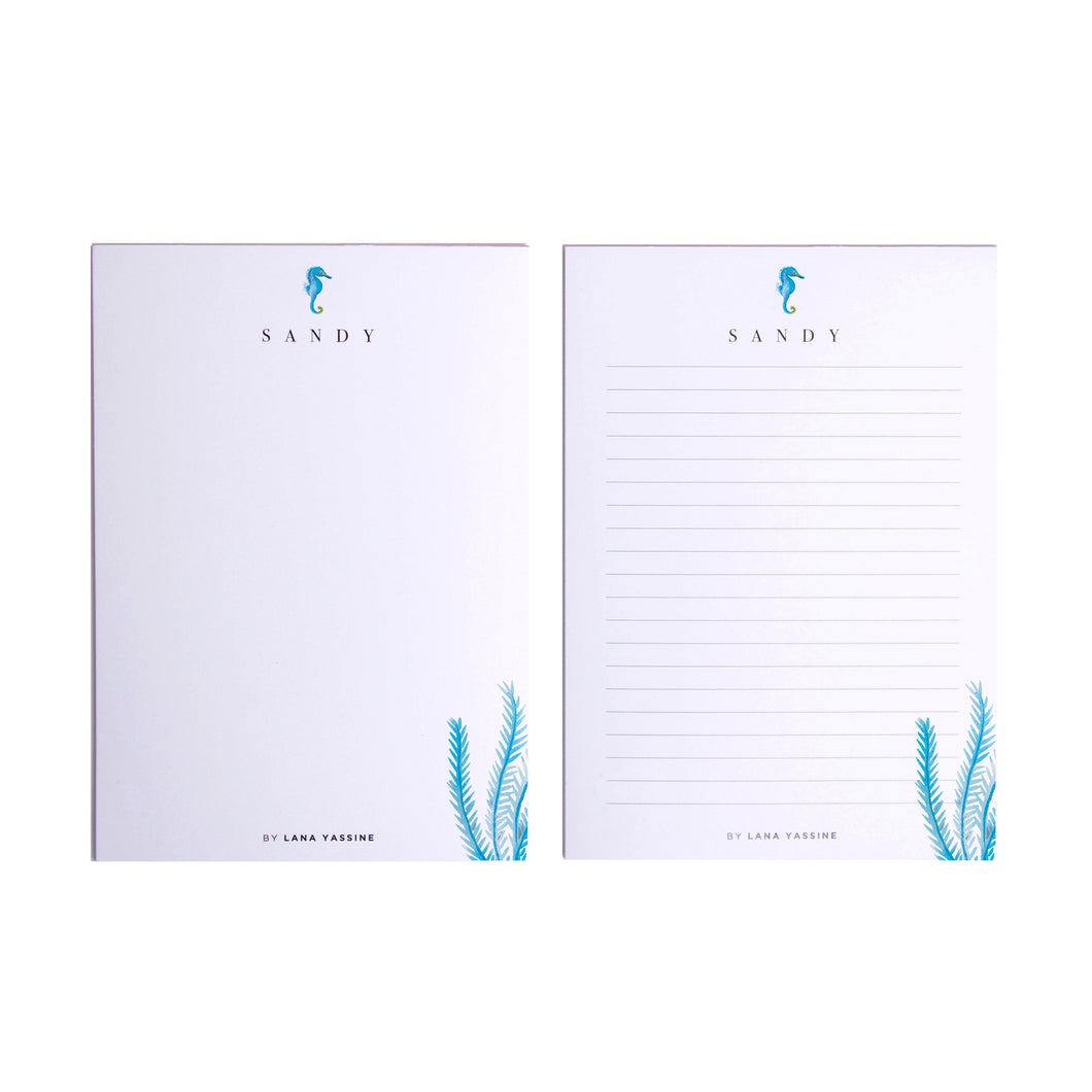 Personalized Sea Horse Note Pad - By Lana Yassine