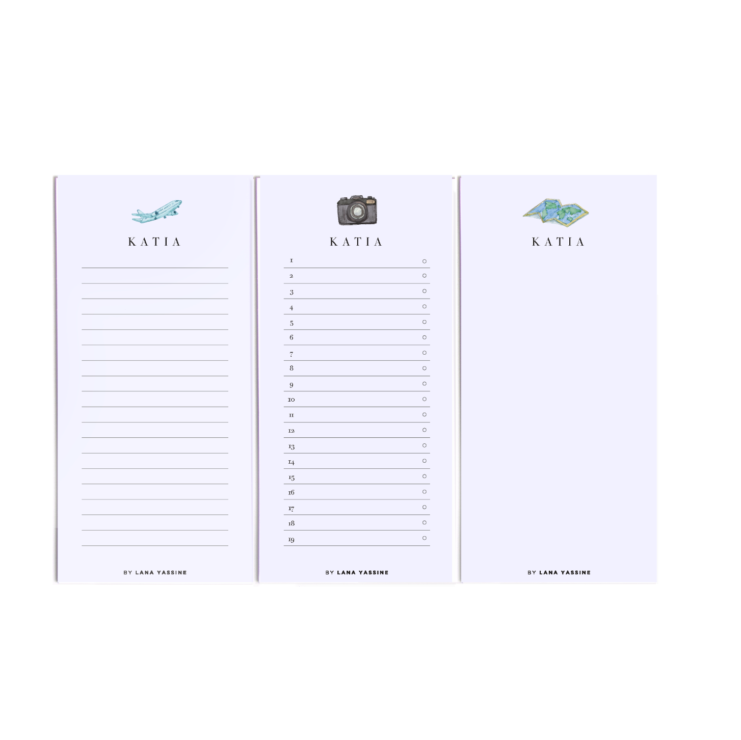 Personalized Travel Note Pad - By Lana Yassine