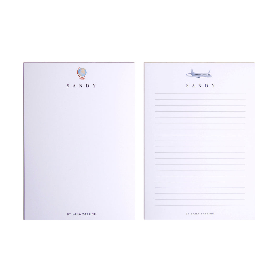 Personalized Travel Note Pad - By Lana Yassine